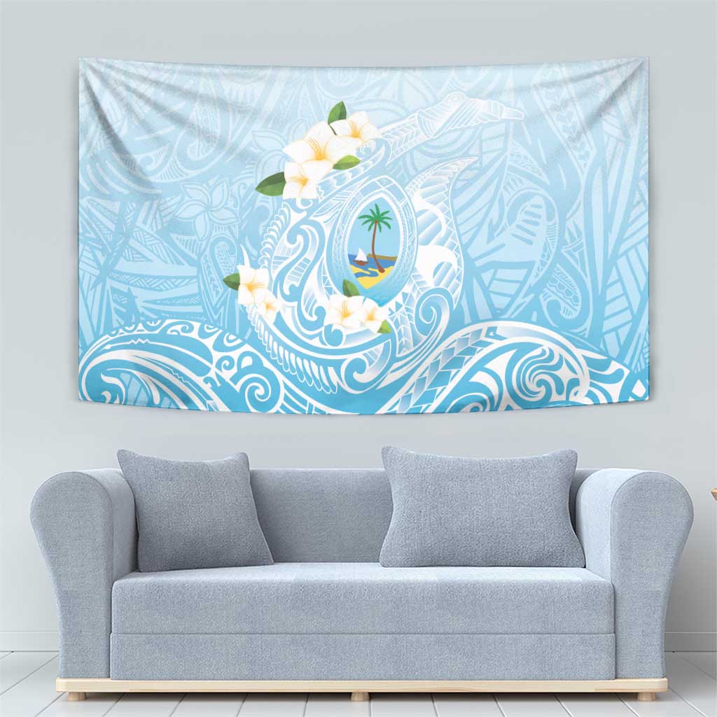 Guam Fishhook Mix Guasali Flowers Tapestry Dreaming Turquoise