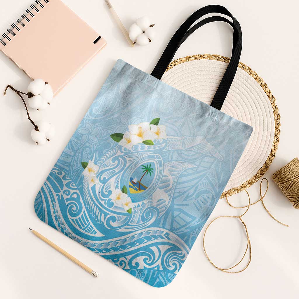 Guam Fishhook Mix Guasali Flowers Tote Bag Dreaming Turquoise