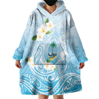 Guam Fishhook Mix Guasali Flowers Wearable Blanket Hoodie Dreaming Turquoise