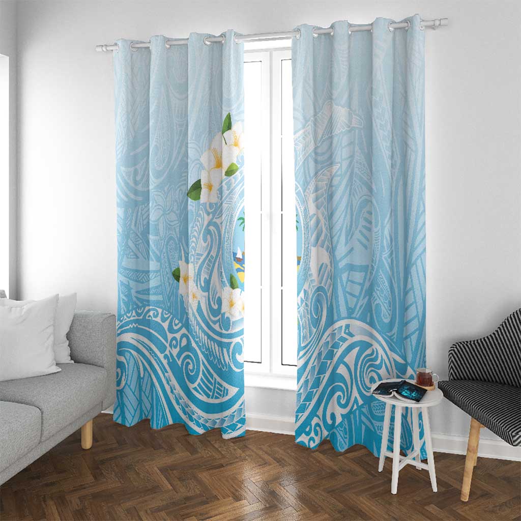 Guam Fishhook Mix Guasali Flowers Window Curtain Dreaming Turquoise