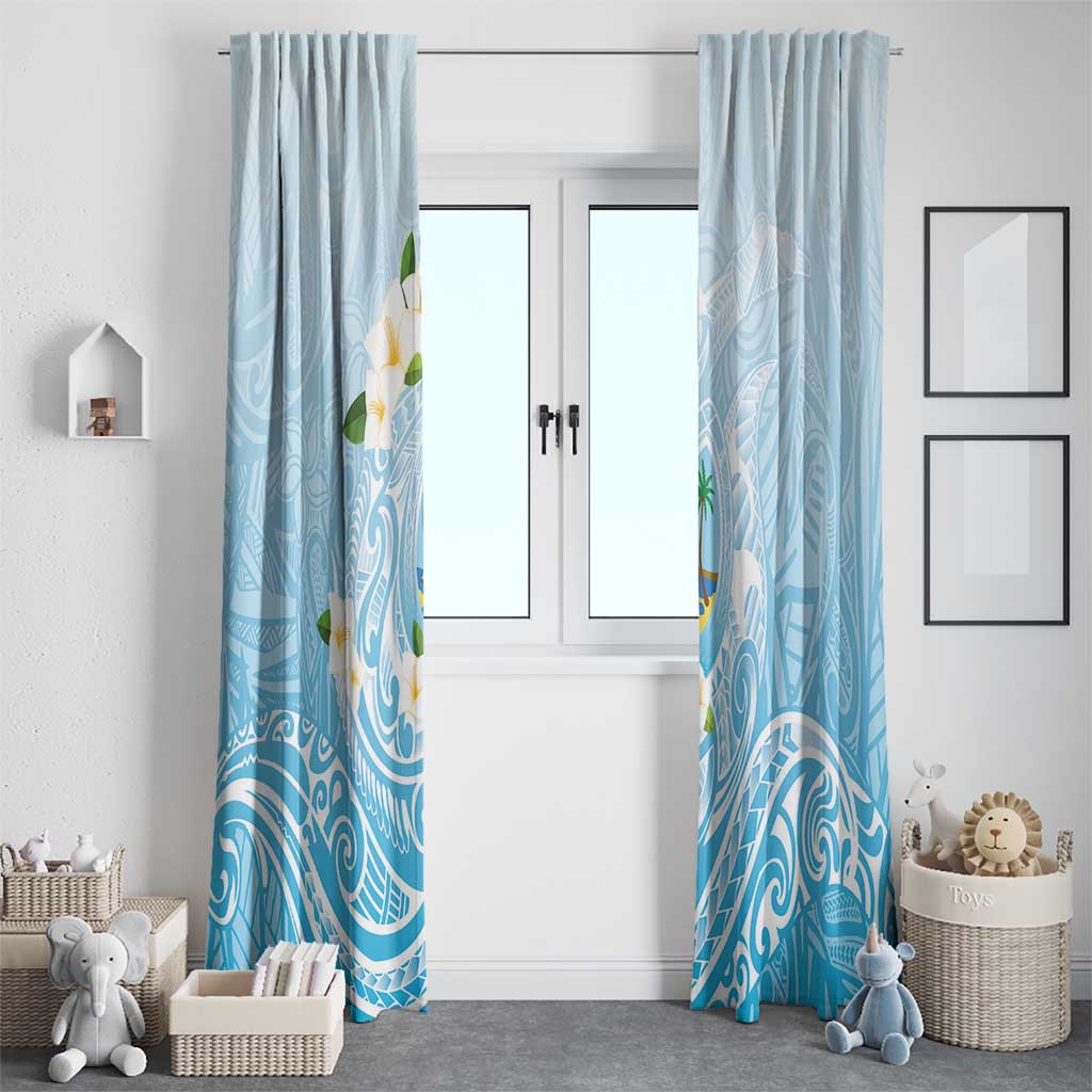 Guam Fishhook Mix Guasali Flowers Window Curtain Dreaming Turquoise