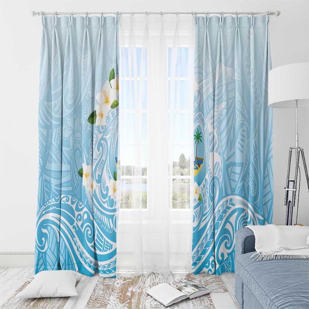 Guam Fishhook Mix Guasali Flowers Window Curtain Dreaming Turquoise