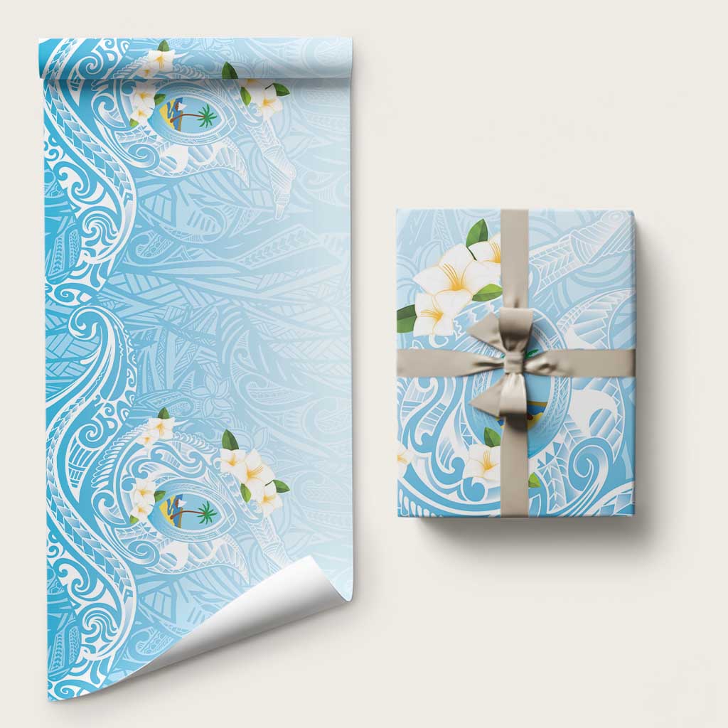 Guam Fishhook Mix Guasali Flowers Wrapping Paper Dreaming Turquoise
