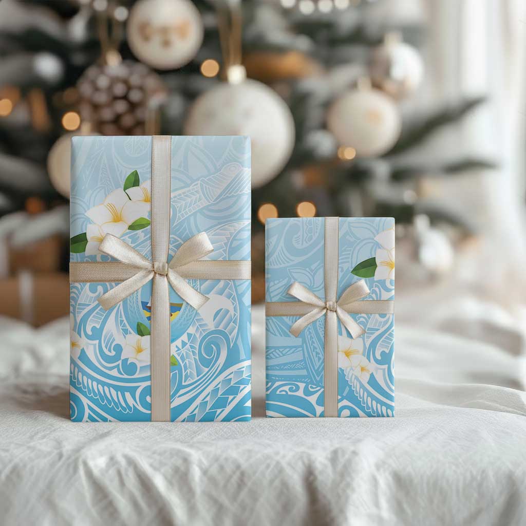 Guam Fishhook Mix Guasali Flowers Wrapping Paper Dreaming Turquoise