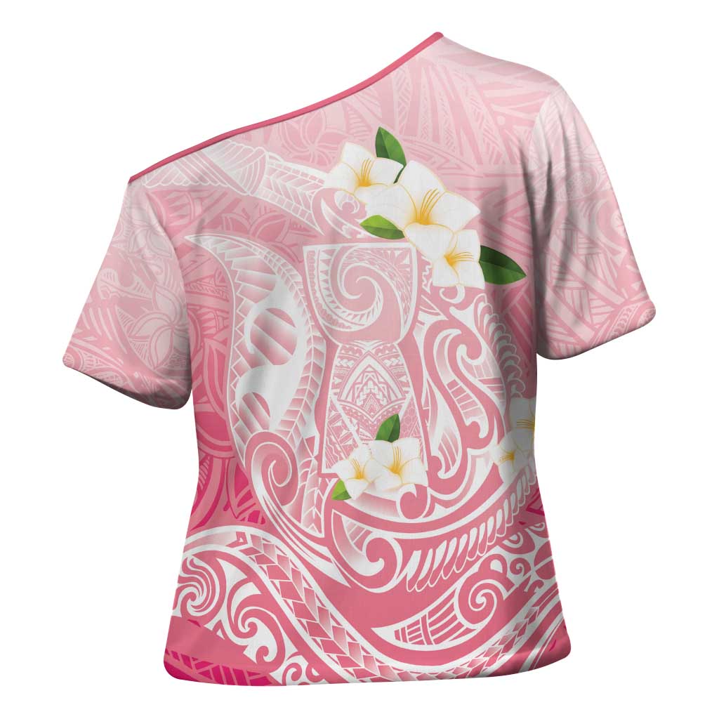 Guam Fishhook Mix Guasali Flowers Cross Shoulder Shirt Dreaming Coral