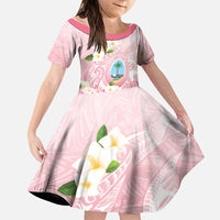 Guam Fishhook Mix Guasali Flowers Family Matching Tank Maxi Dress and Hawaiian Shirt Dreaming Coral LT7 Daughter's Dress Pink - Polynesian Pride