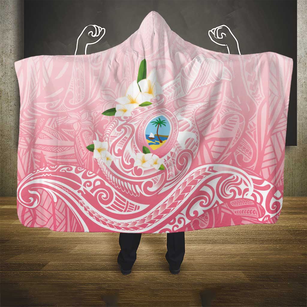 Guam Fishhook Mix Guasali Flowers Hooded Blanket Dreaming Coral