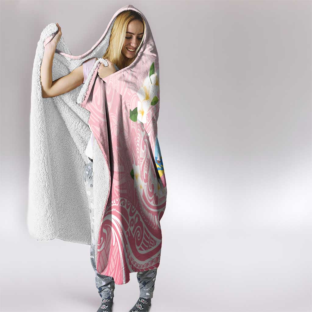 Guam Fishhook Mix Guasali Flowers Hooded Blanket Dreaming Coral
