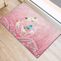 Guam Fishhook Mix Guasali Flowers Rubber Doormat Dreaming Coral