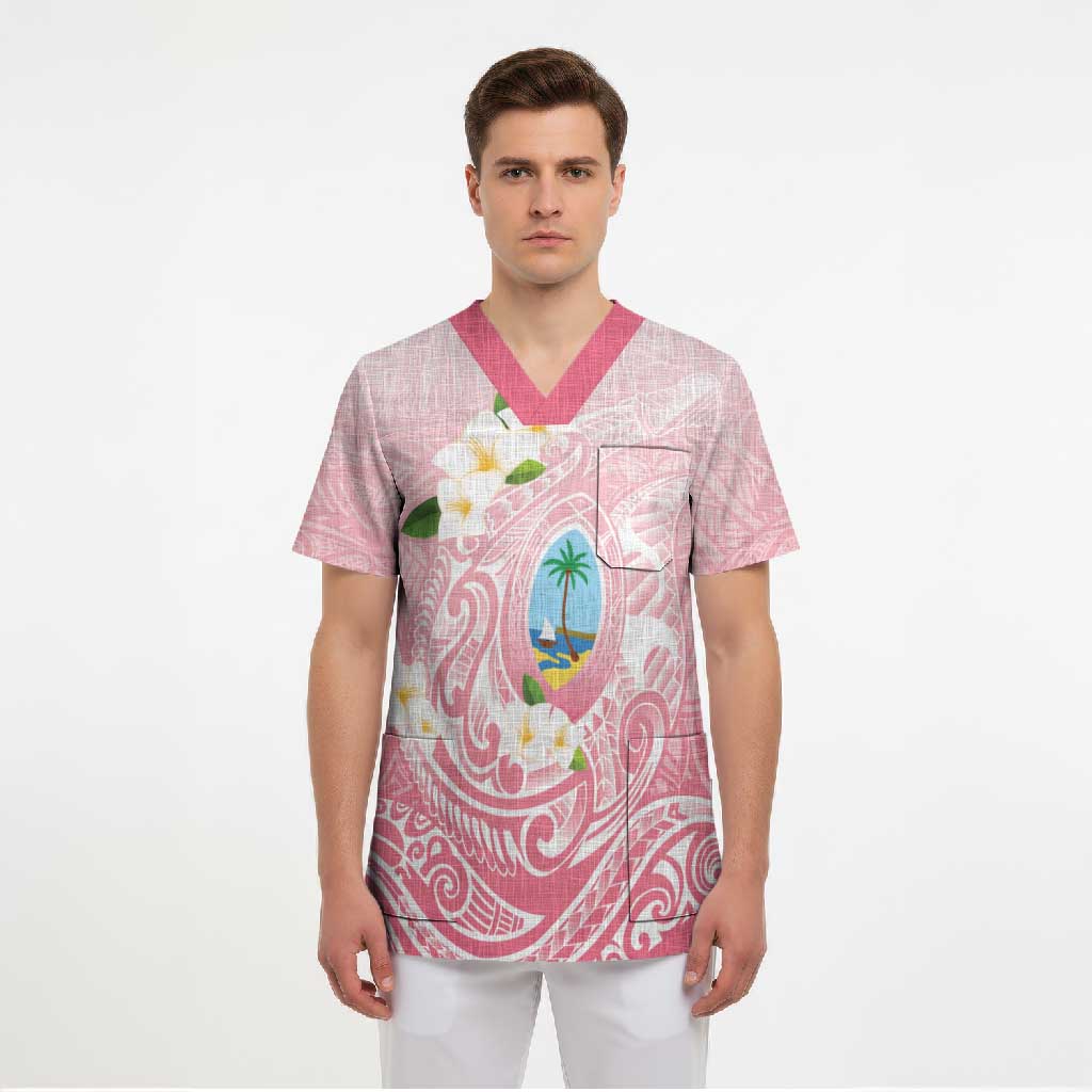 Guam Fishhook Mix Guasali Flowers Scrub Top Dreaming Coral