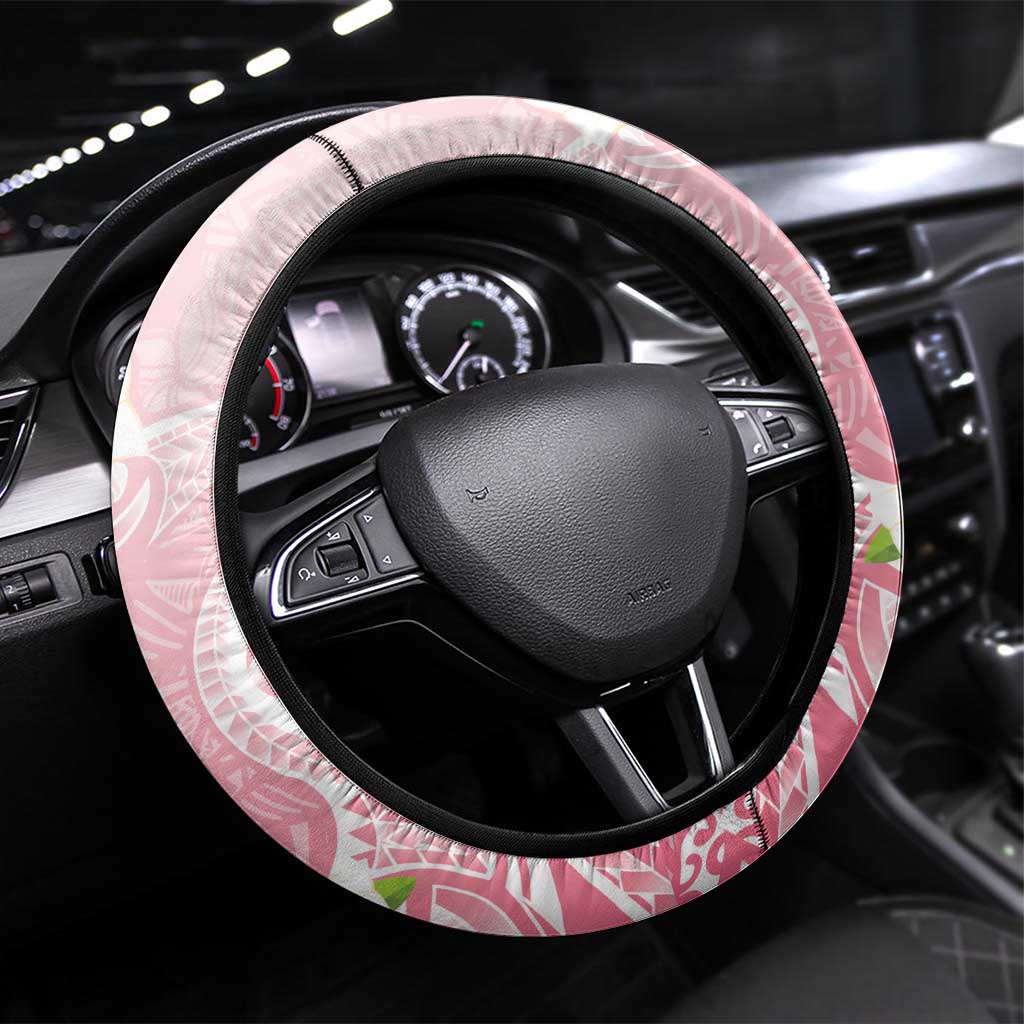 Guam Fishhook Mix Guasali Flowers Steering Wheel Cover Dreaming Coral
