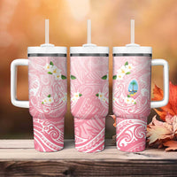 Guam Fishhook Mix Guasali Flowers Tumbler With Handle Dreaming Coral