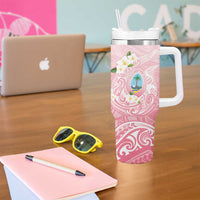Guam Fishhook Mix Guasali Flowers Tumbler With Handle Dreaming Coral