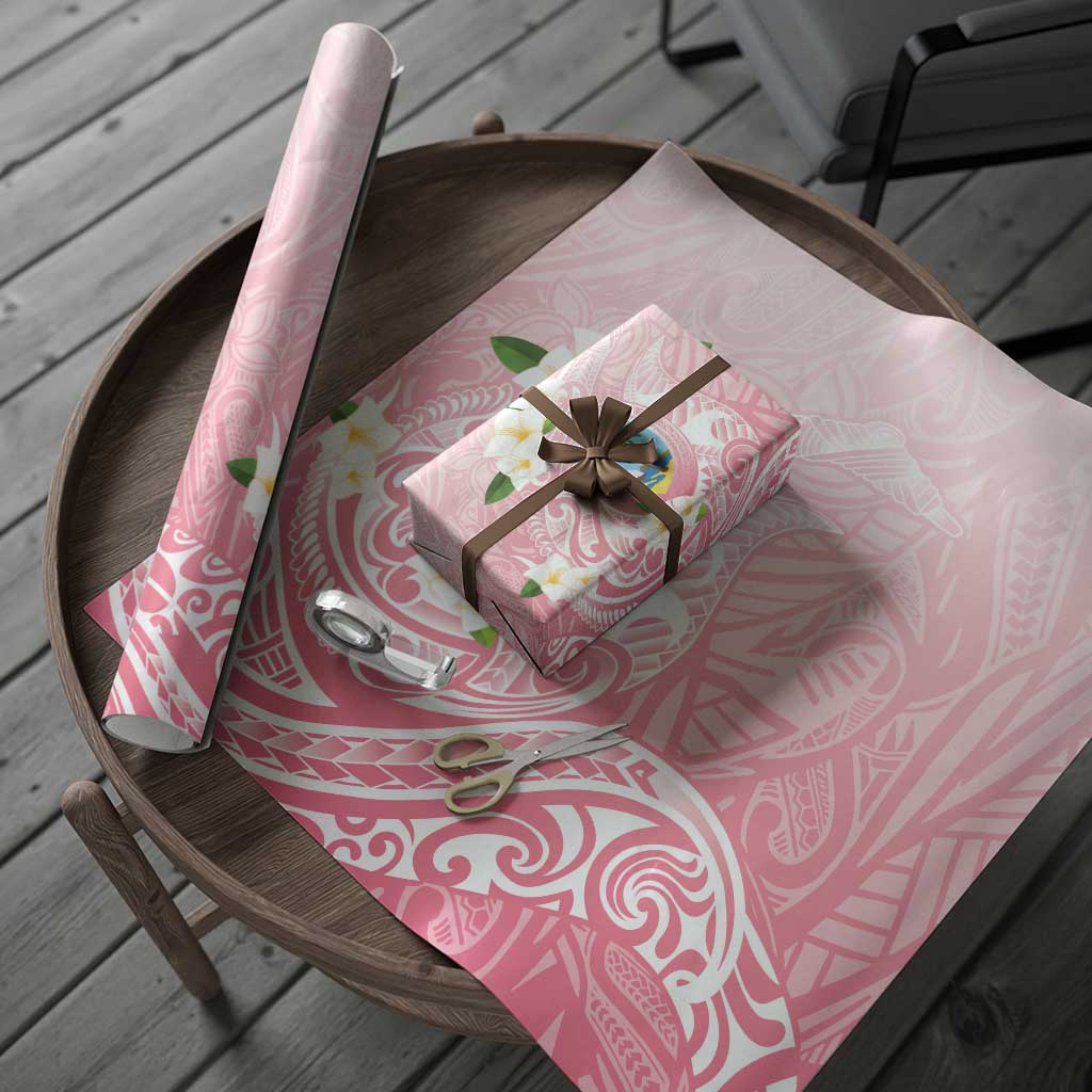 Guam Fishhook Mix Guasali Flowers Wrapping Paper Dreaming Coral