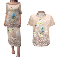 Guam Fishhook Mix Guasali Flowers Couples Matching Puletasi and Hawaiian Shirt Dreaming Hazel