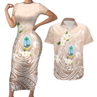Guam Fishhook Mix Guasali Flowers Couples Matching Short Sleeve Bodycon Dress and Hawaiian Shirt Dreaming Hazel