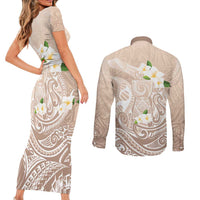 Guam Fishhook Mix Guasali Flowers Couples Matching Short Sleeve Bodycon Dress and Long Sleeve Button Shirt Dreaming Hazel