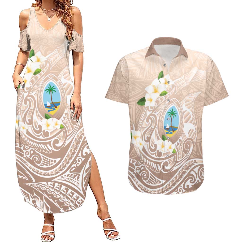 Guam Fishhook Mix Guasali Flowers Couples Matching Summer Maxi Dress and Hawaiian Shirt Dreaming Hazel