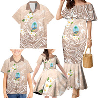 Guam Fishhook Mix Guasali Flowers Family Matching Mermaid Dress and Hawaiian Shirt Dreaming Hazel LT7 - Polynesian Pride