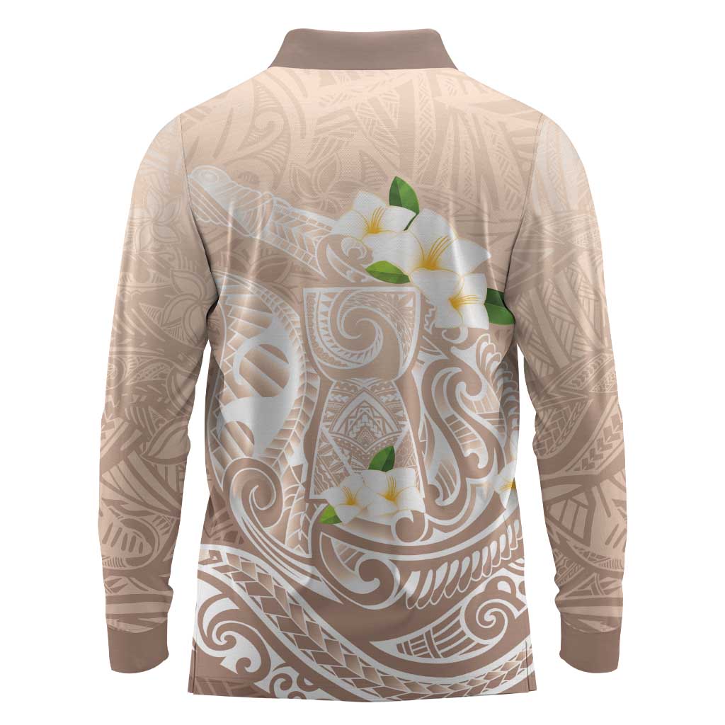 Guam Fishhook Mix Guasali Flowers Long Sleeve Polo Shirt Dreaming Hazel