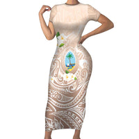 Guam Fishhook Mix Guasali Flowers Short Sleeve Bodycon Dress Dreaming Hazel