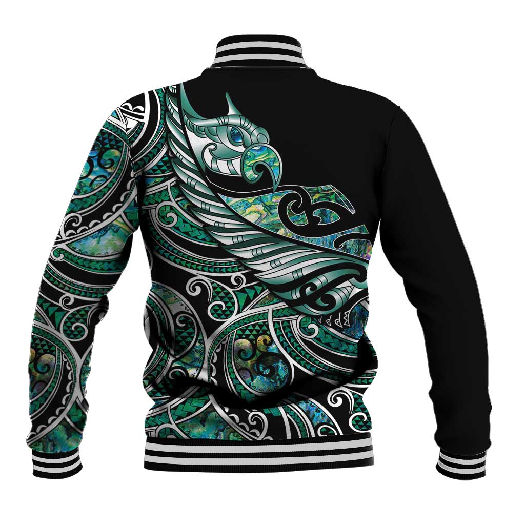 Maori Matariki - Manaia Baseball Jacket Emerald Paua Shell