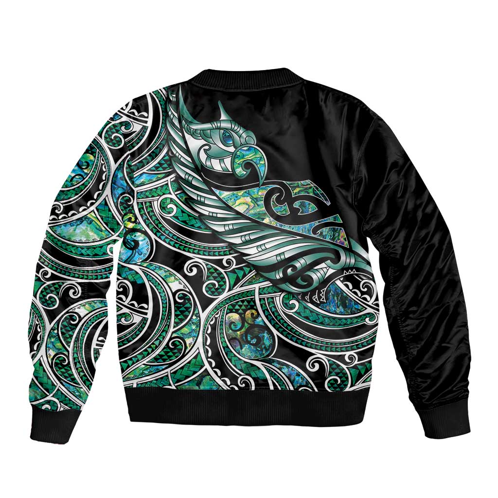 Maori Matariki - Manaia Bomber Jacket Emerald Paua Shell