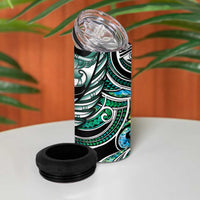 Maori Matariki - Manaia 4 in 1 Can Cooler Tumbler Emerald Paua Shell