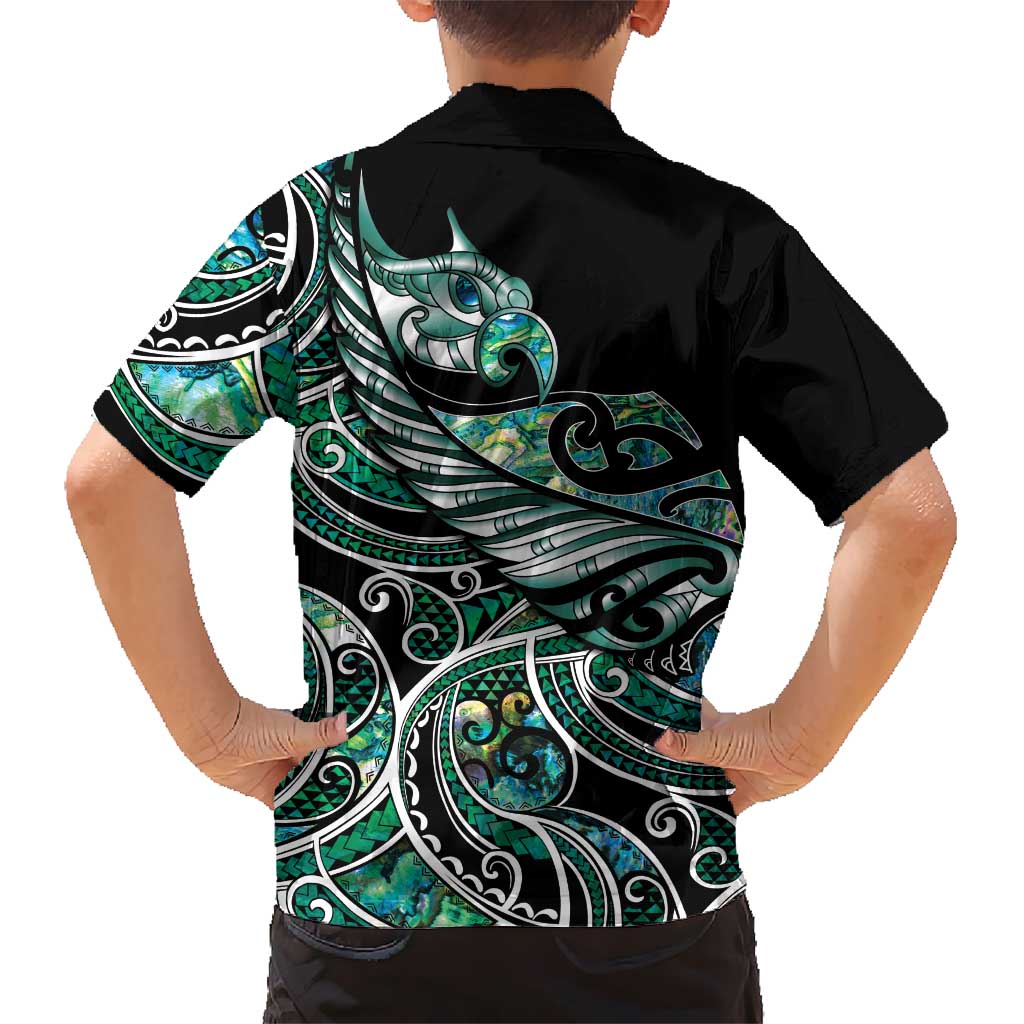 Maori Matariki - Manaia Family Matching Mermaid Dress and Hawaiian Shirt Emerald Paua Shell