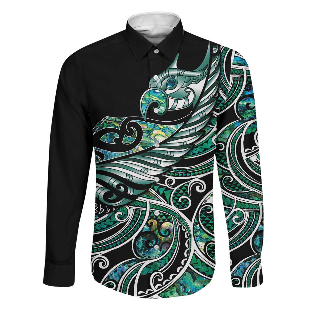 Maori Matariki - Manaia Family Matching Puletasi and Hawaiian Shirt Emerald Paua Shell