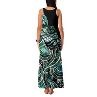 Maori Matariki - Manaia Family Matching Tank Maxi Dress and Hawaiian Shirt Emerald Paua Shell