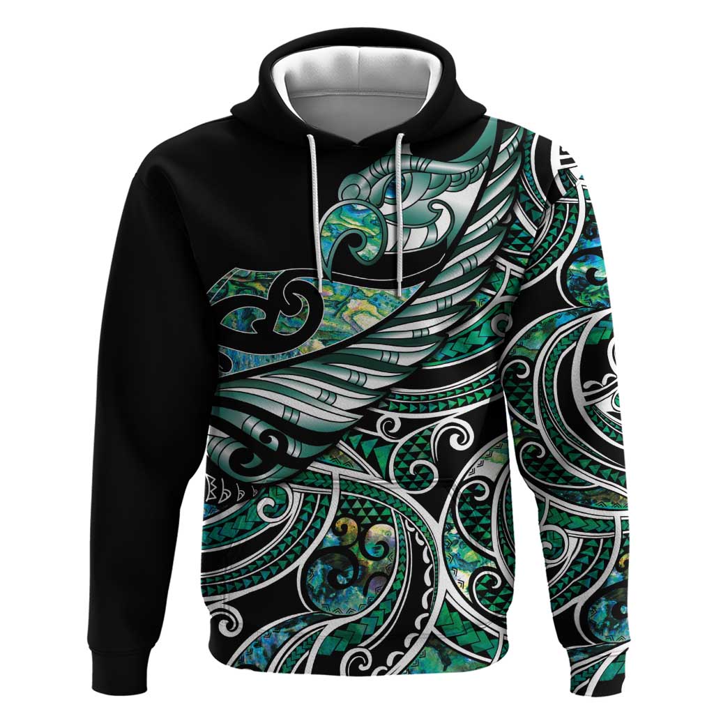 Maori Matariki - Manaia Hoodie Emerald Paua Shell
