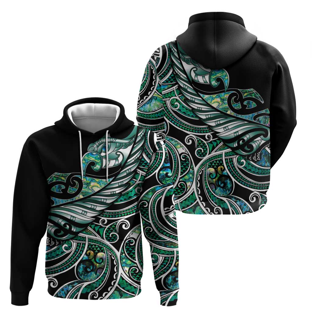 Maori Matariki - Manaia Hoodie Emerald Paua Shell