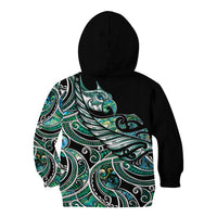 Maori Matariki - Manaia Kid Hoodie Emerald Paua Shell