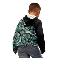 Maori Matariki - Manaia Kid Hoodie Emerald Paua Shell