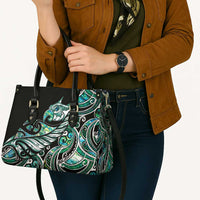 Maori Matariki - Manaia Leather Bag Emerald Paua Shell