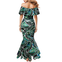 Maori Matariki - Manaia Mermaid Dress Emerald Paua Shell