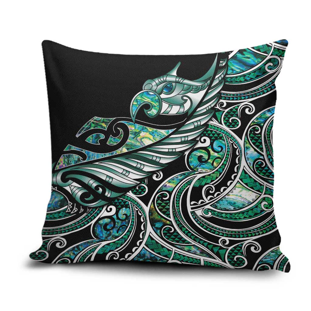 Maori Matariki - Manaia Pillow Cover Emerald Paua Shell