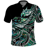 Maori Matariki - Manaia Polo Shirt Emerald Paua Shell