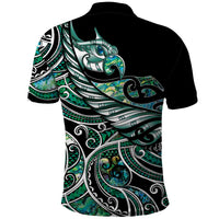 Maori Matariki - Manaia Polo Shirt Emerald Paua Shell