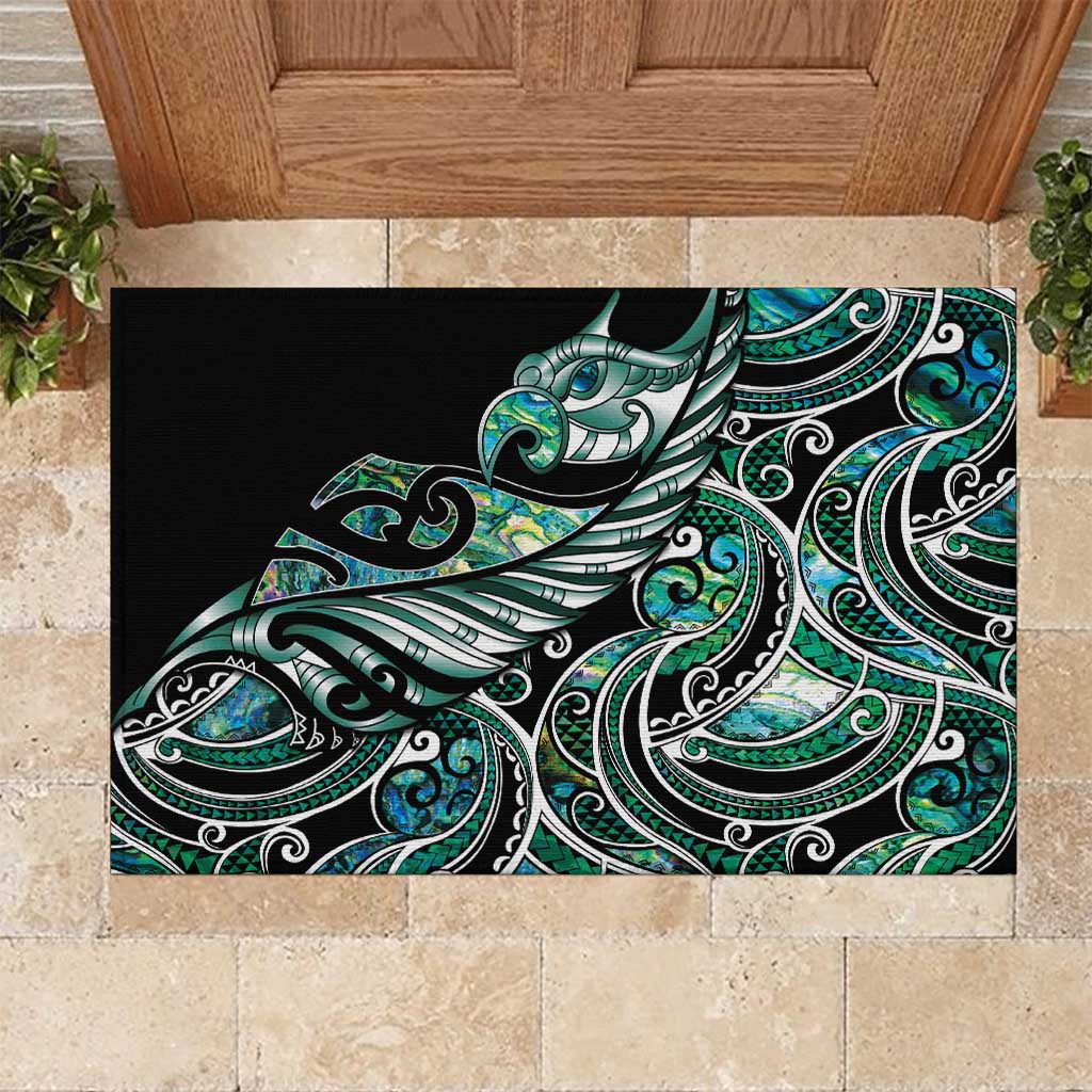 Maori Matariki - Manaia Rubber Doormat Emerald Paua Shell