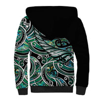 Maori Matariki - Manaia Sherpa Hoodie Emerald Paua Shell