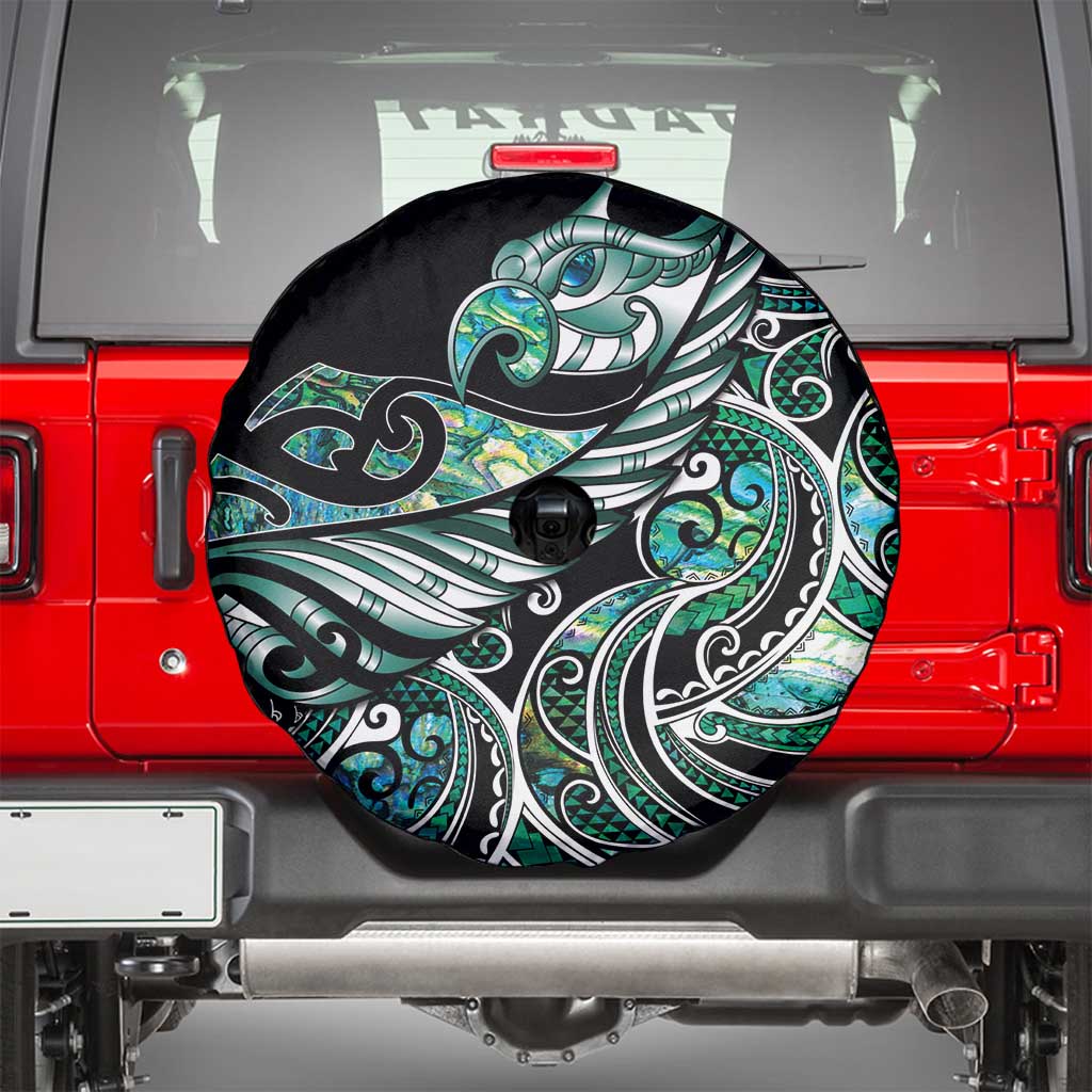 Maori Matariki - Manaia Spare Tire Cover Emerald Paua Shell
