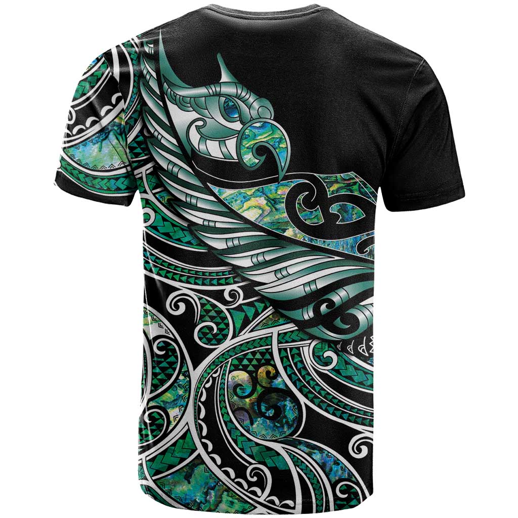 Maori Matariki - Manaia T Shirt Emerald Paua Shell