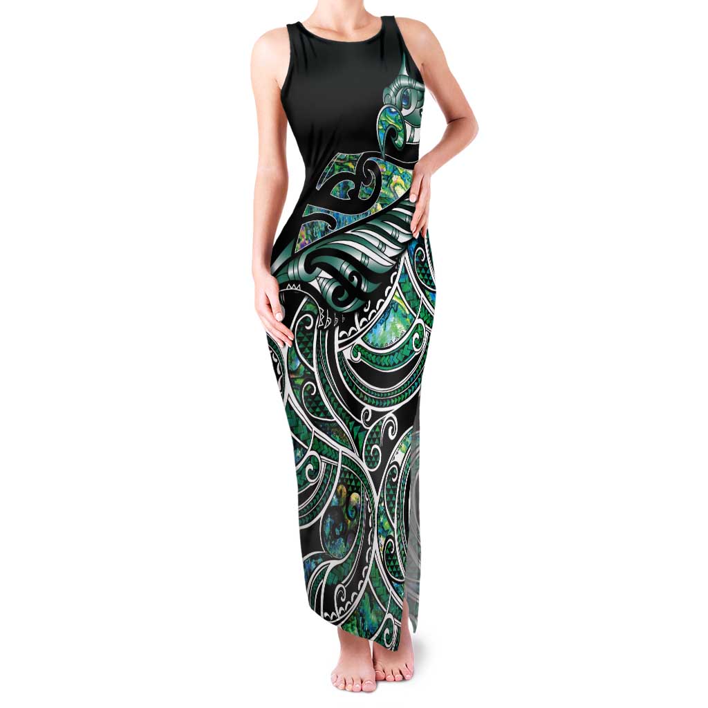 Maori Matariki - Manaia Tank Maxi Dress Emerald Paua Shell