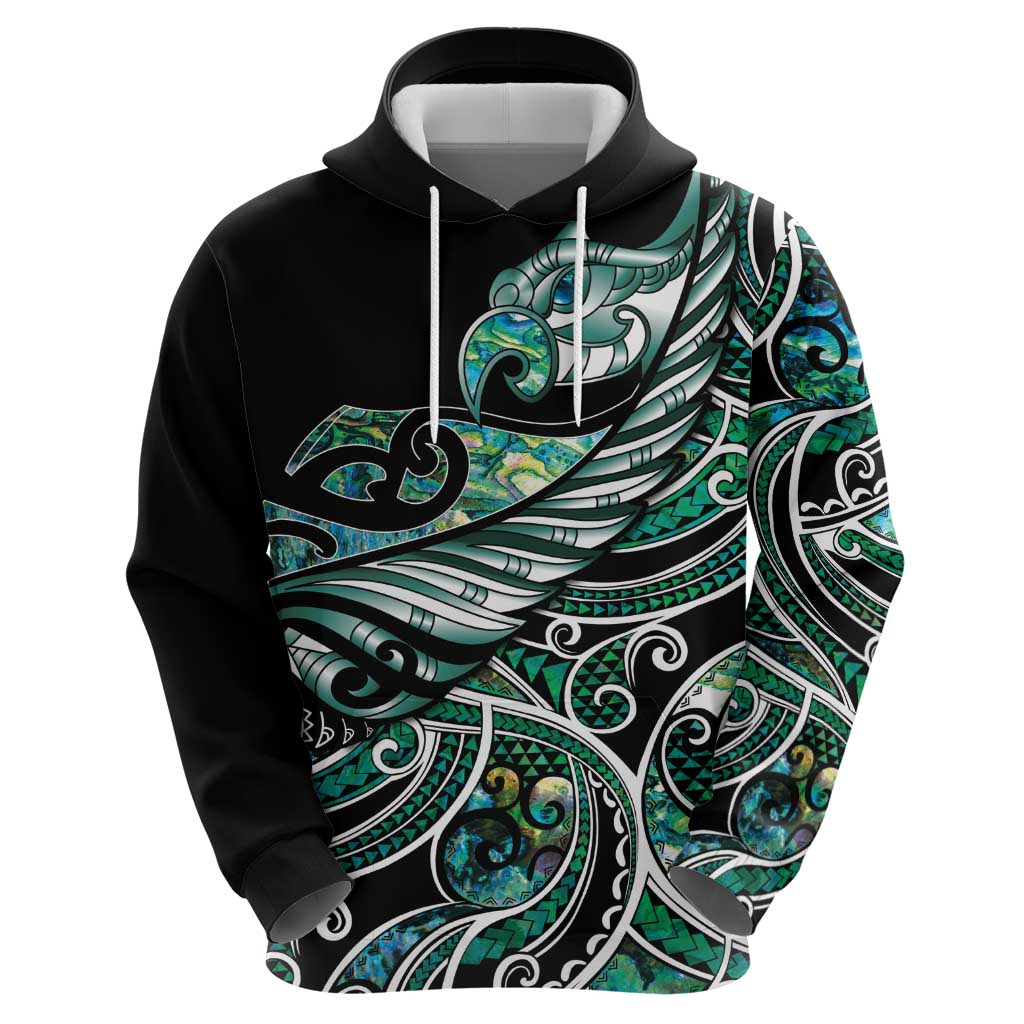 Maori Matariki - Manaia Zip Hoodie Emerald Paua Shell
