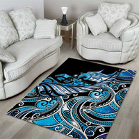 Maori Matariki - Manaia Area Rug Galaxy Blue Paua Shell