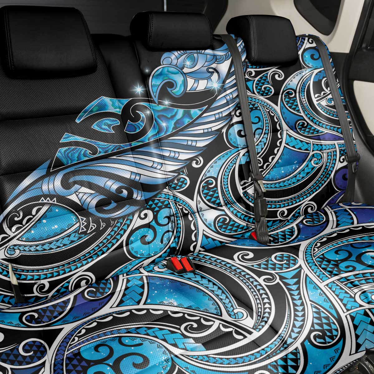 Maori Matariki - Manaia Back Car Seat Cover Galaxy Blue Paua Shell