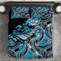 Maori Matariki - Manaia Bedding Set Galaxy Blue Paua Shell