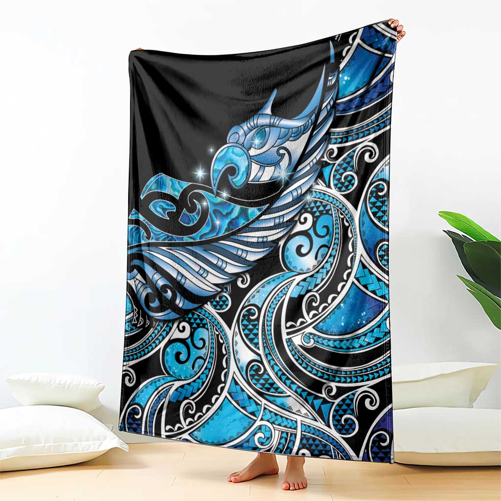 Maori Matariki - Manaia Blanket Galaxy Blue Paua Shell
